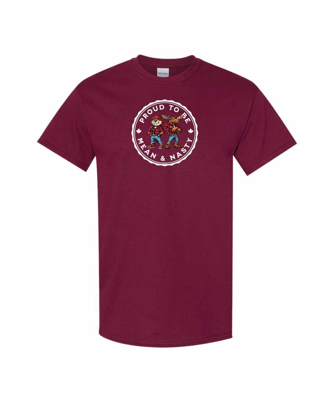 Proud to be Mean & Nasty Moose & Beaver Men's tee - Gildan Canada (sewn Internationally)
