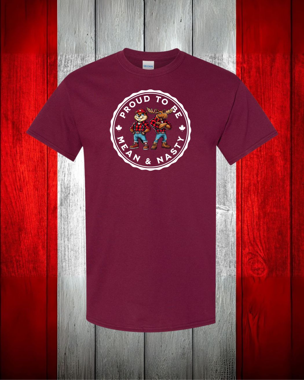 Proud to be Mean & Nasty Moose & Beaver Men's Tee
