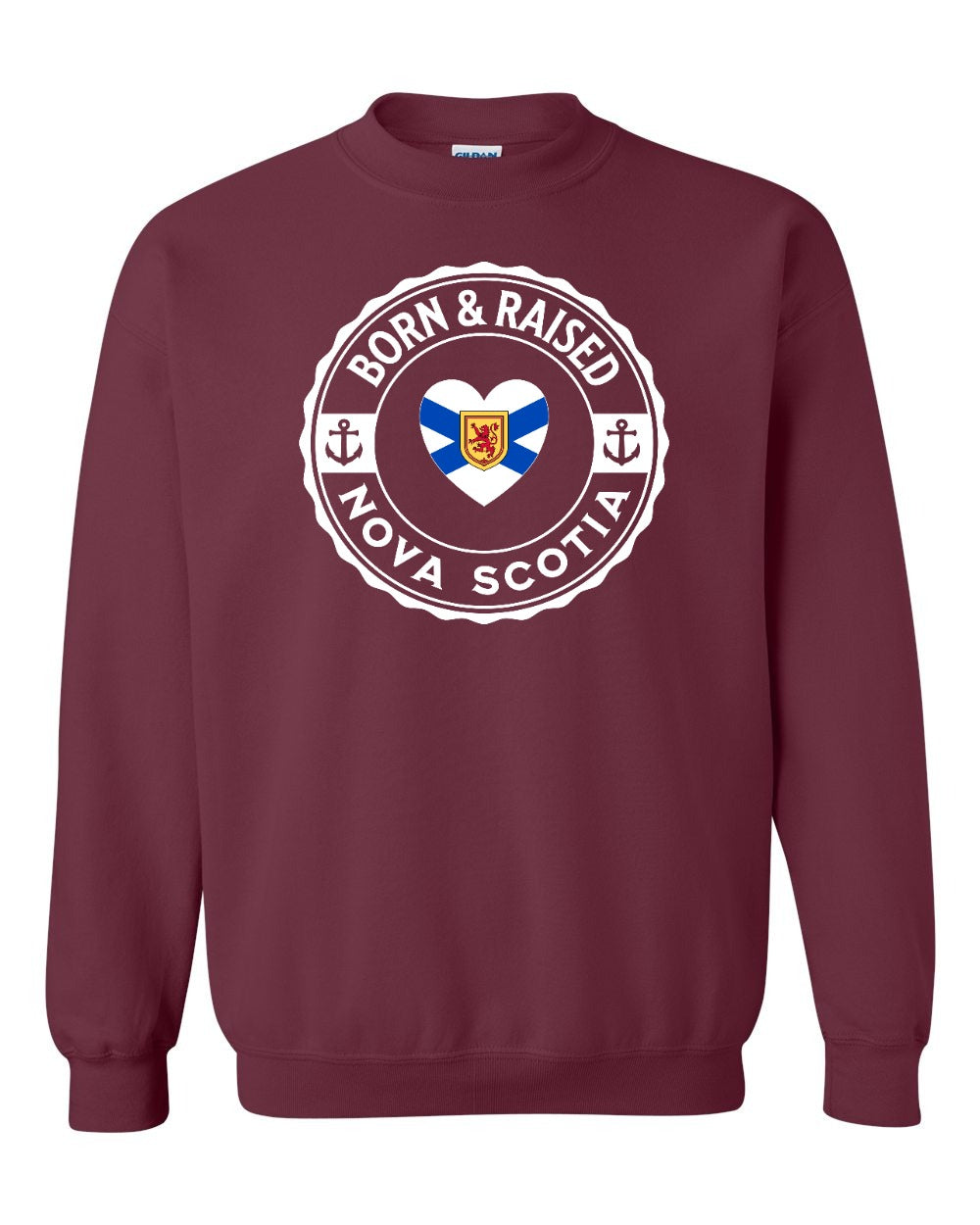 Born and Raised NS Heart Flag Crewneck Sweatshirt - Unisex