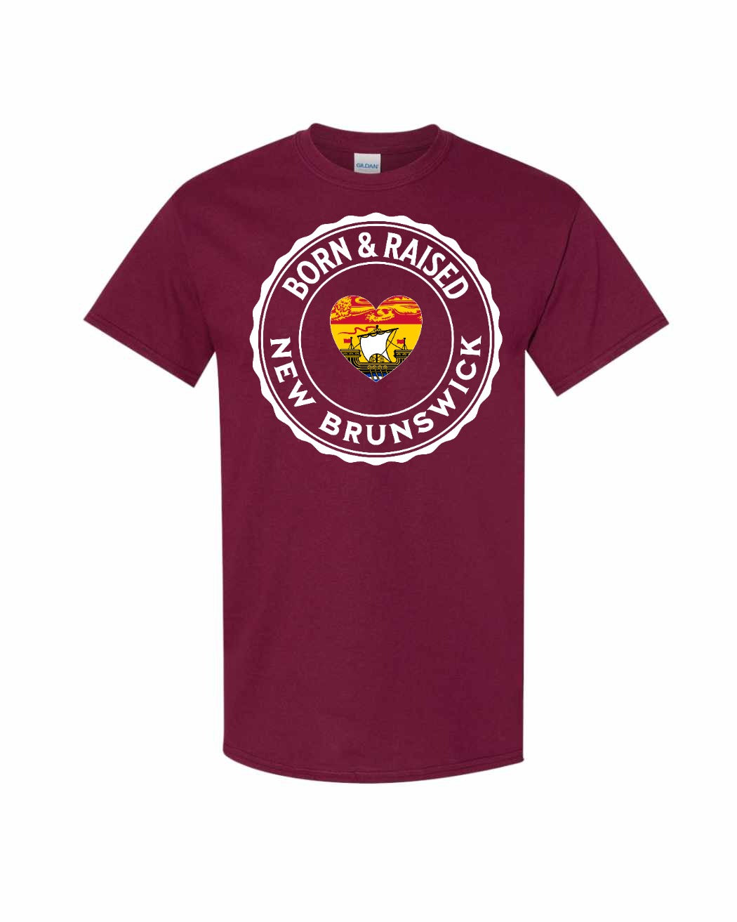 Born and Raised NB Heart Flag Men's Tee