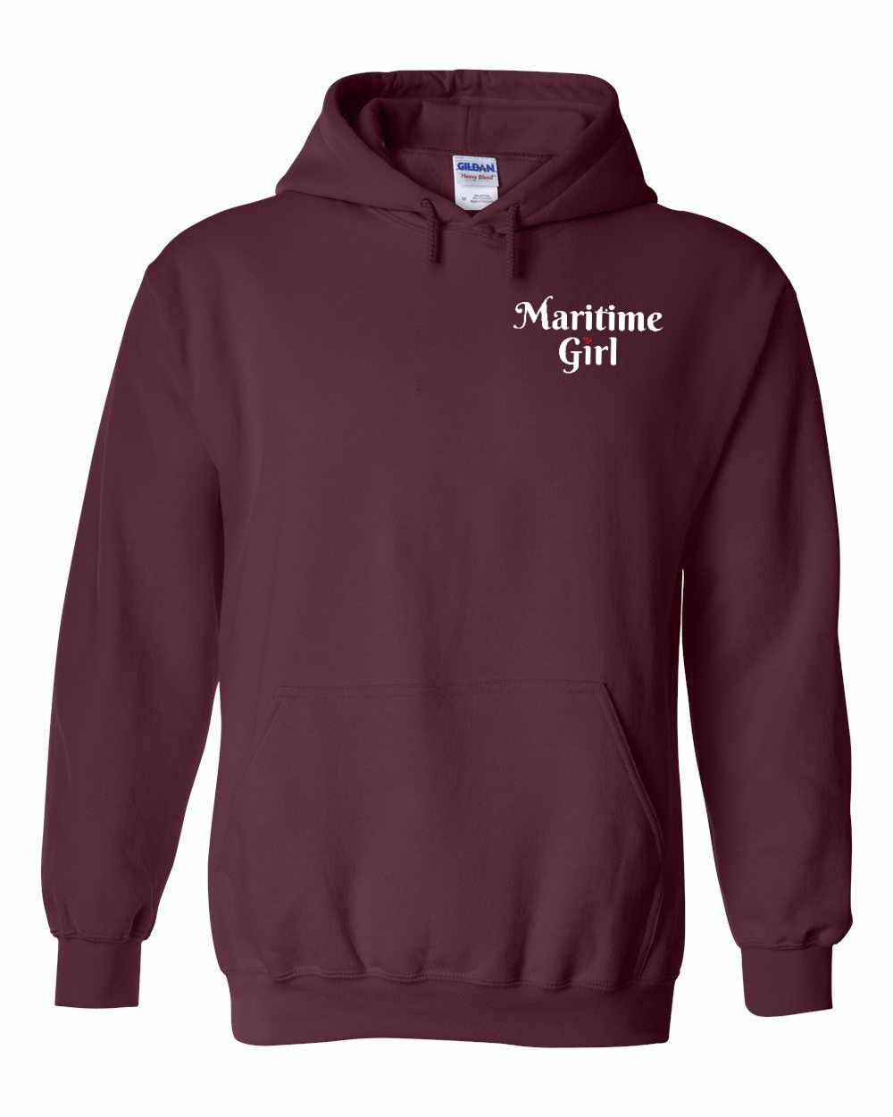 Maritime Girl Heart Dot Left Chest Pullover Hoodie - Unisex