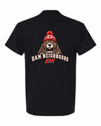 Dam Neighbours Left Chest and Back Men's Tee in Black - back