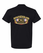 Newfoundland Thing Badge Left Chest and Back Men's Tee in Black - back