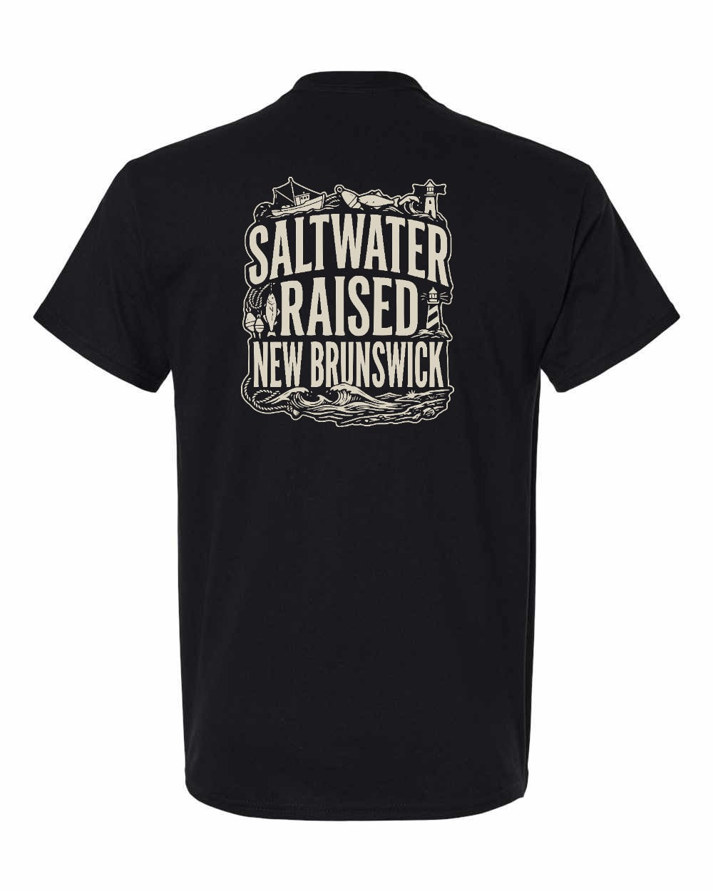 NB Saltwater Raised Folk Left Chest and Back Men's Tee