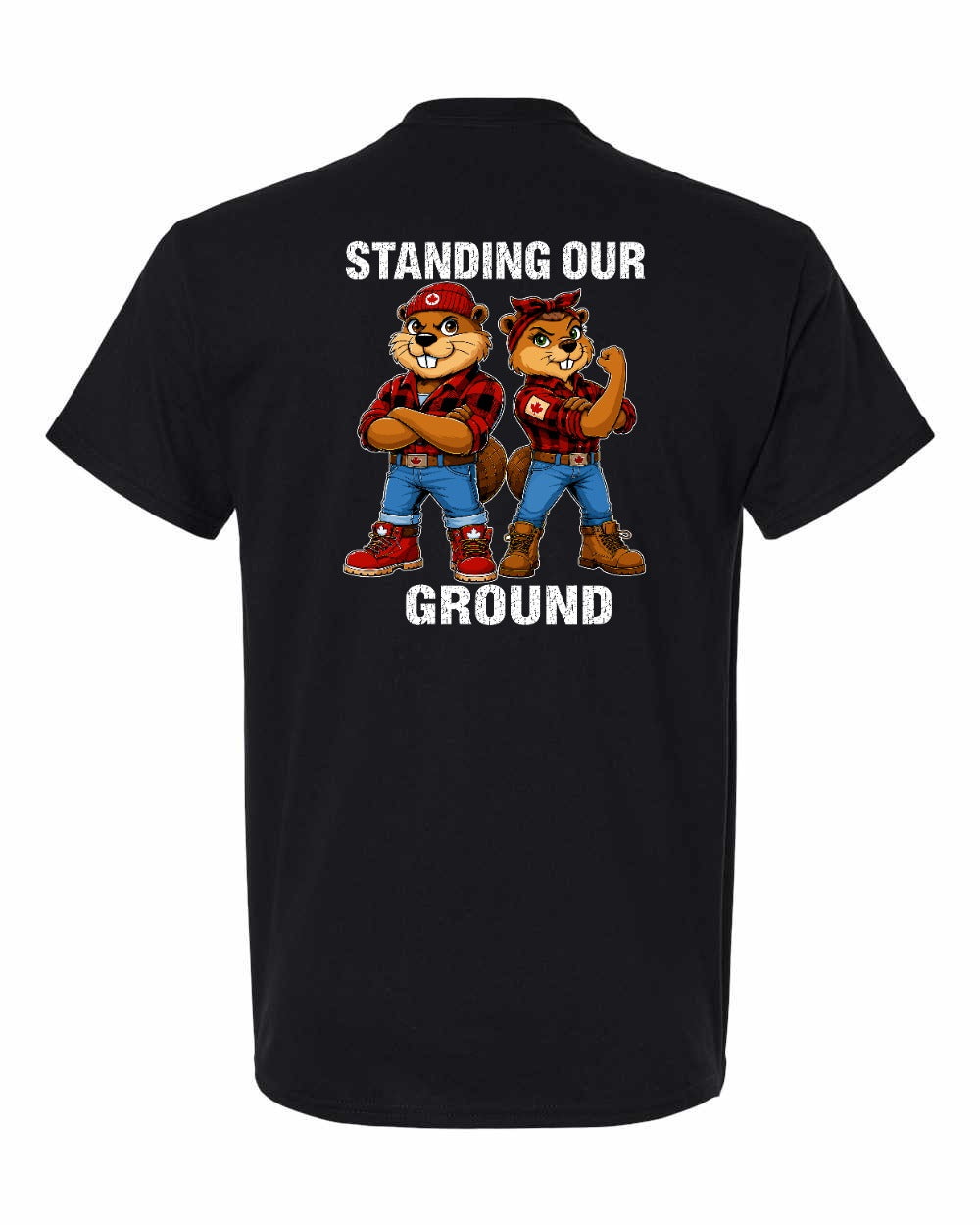 Standing Our Ground Left Chest and Back Men's Tee in Black - back