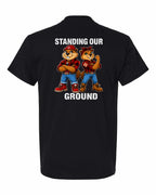 Standing Our Ground Left Chest and Back Men's Tee in Black - back