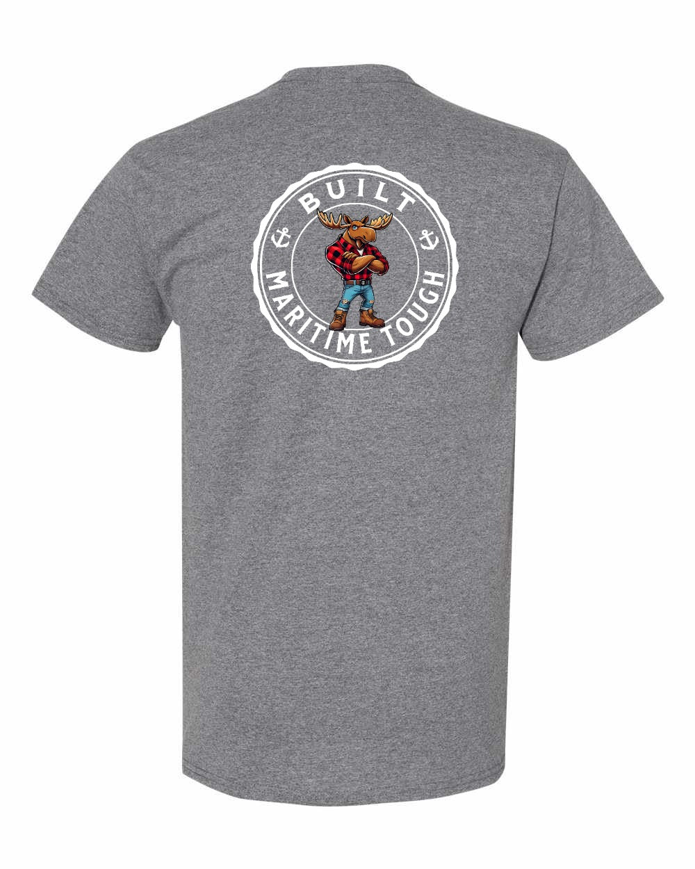 Built Maritime Tough Moose Left Chest & Back Men's Tee