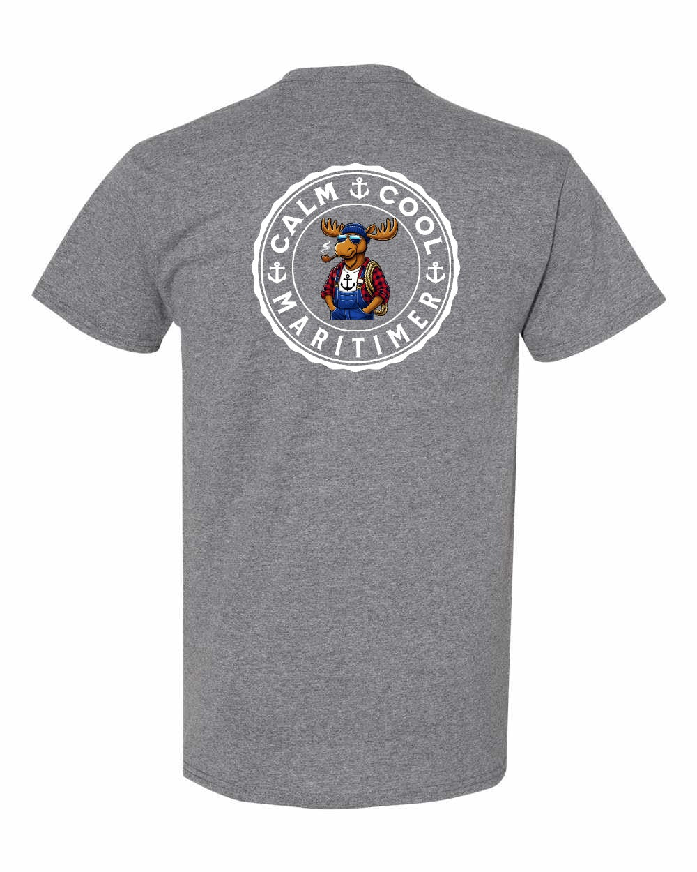 Calm Cool Maritimer Moose Left Chest & Back Men's Tee