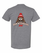 Dam Neighbours Left Chest and Back Men's Tee in Graphite Heather - back