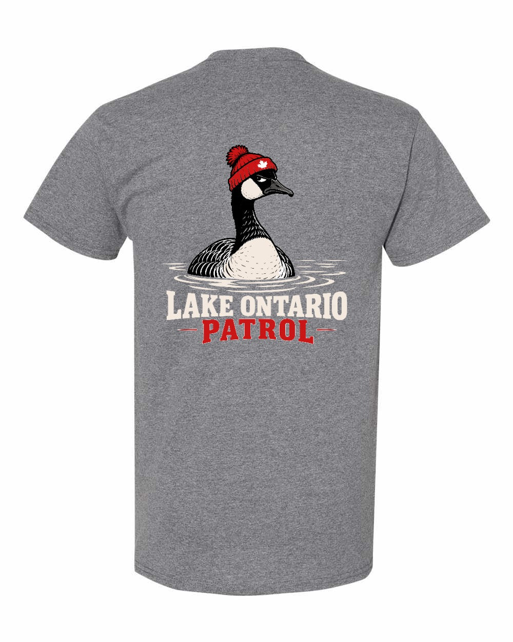 Lake Patrol Left Chest and Back Men's Tee in Graphite Heather - back
