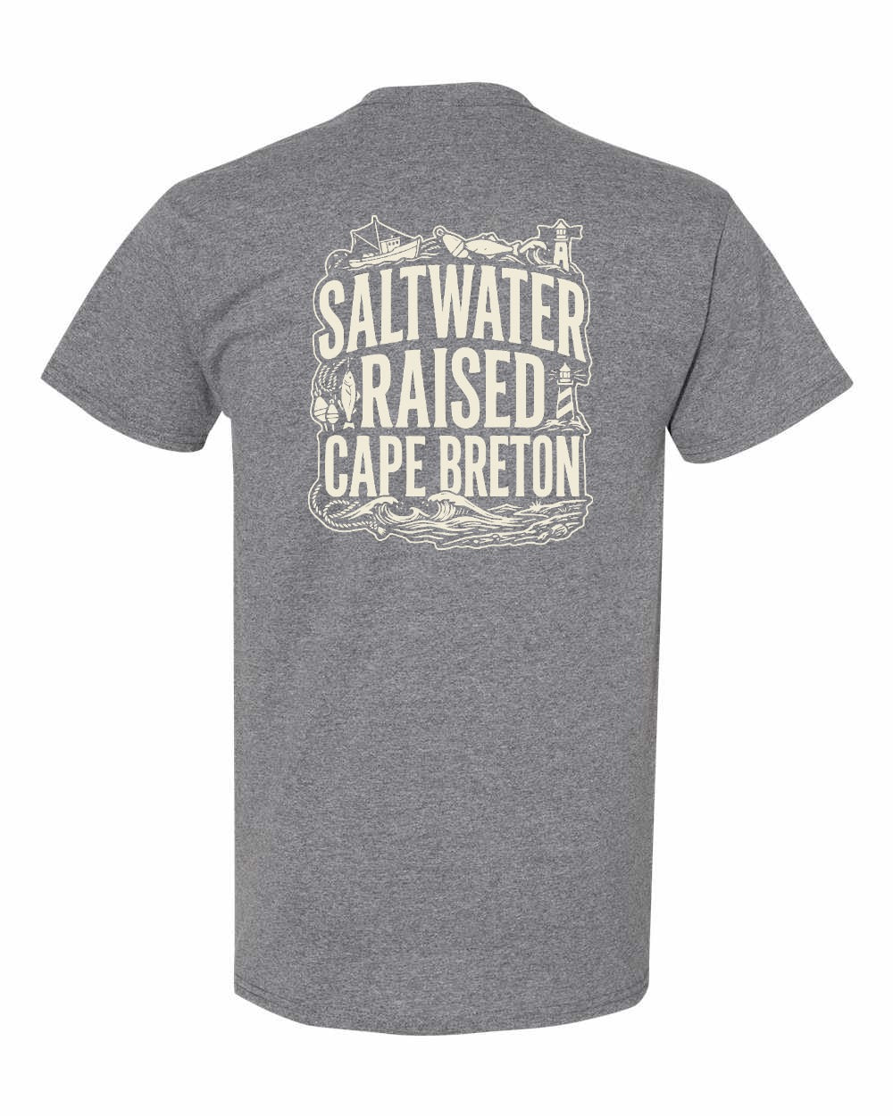 CB Saltwater Raised Folk Left Chest and Back Men's Tee