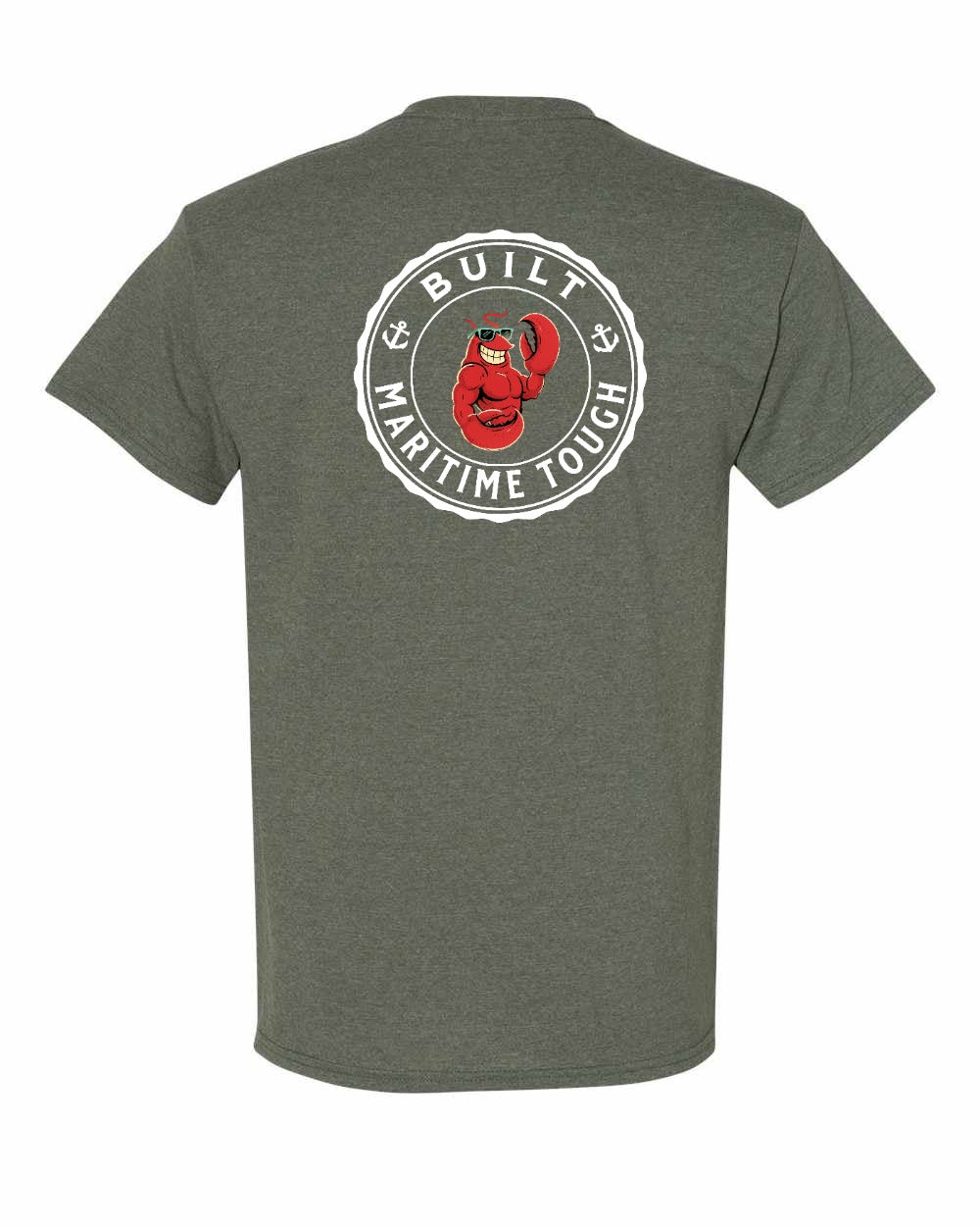 Built Maritime Tough Lobster Left Chest & Back Men's Tee