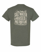 PEI Saltwater Raised Folk Left Chest and Back Men's Tee