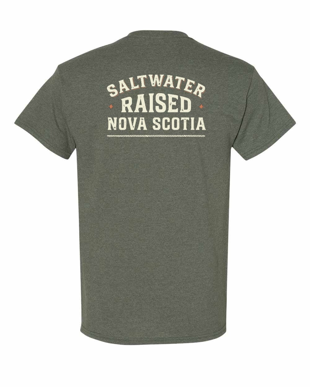 Saltwater Raised NS Sign Left Chest and Back Men's Tee