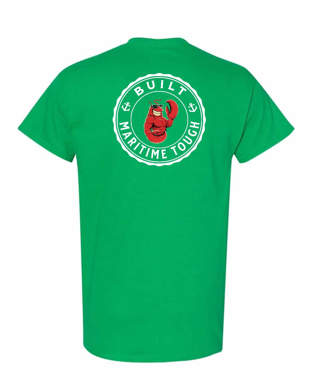 Built Maritime Tough Lobster Left Chest & Back Men's Tee