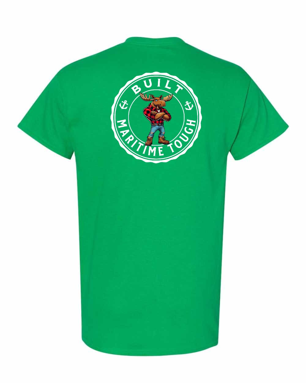 Built Maritime Tough Moose Left Chest & Back Men's Tee
