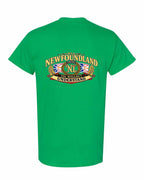 Newfoundland Thing Badge Left Chest and Back Men's Tee in Irish Green - back