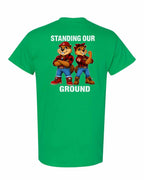 Standing Our Ground Left Chest and Back Men's Tee in Irish Green - back