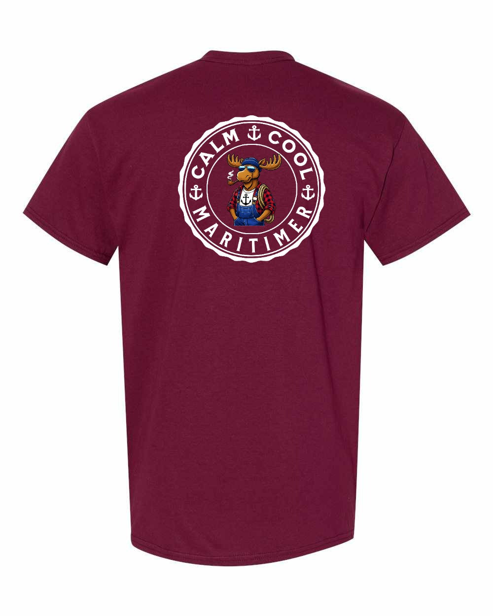 Calm Cool Maritimer Moose Left Chest & Back Men's Tee