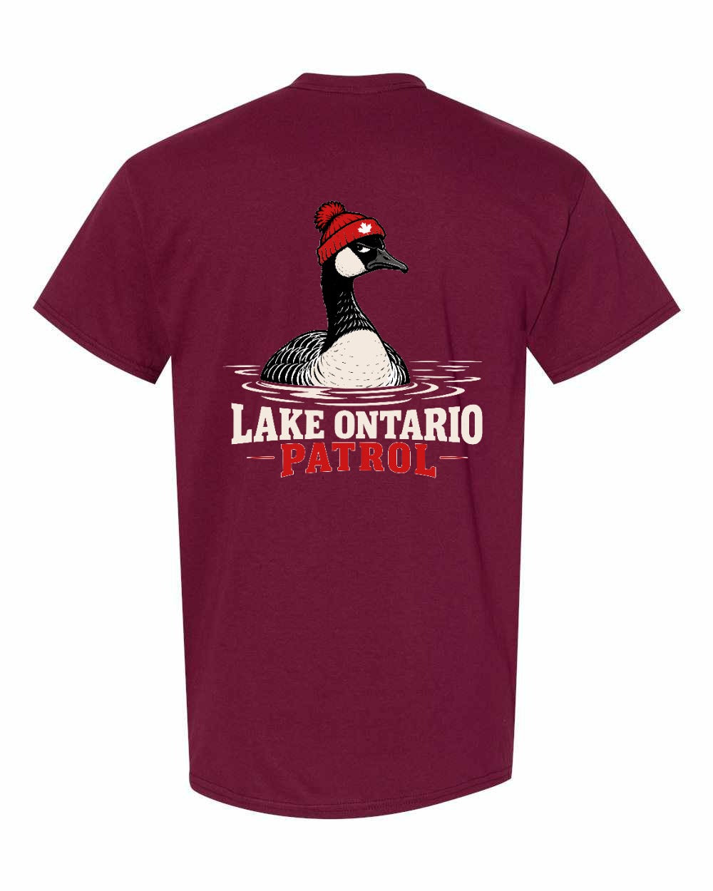 Lake Patrol Left Chest and Back Men's Tee in Maroon - back