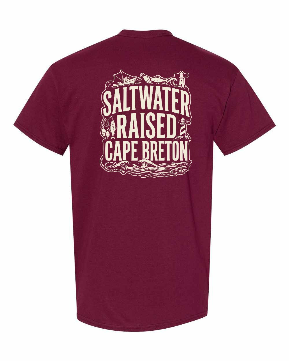 CB Saltwater Raised Folk Left Chest and Back Men's Tee