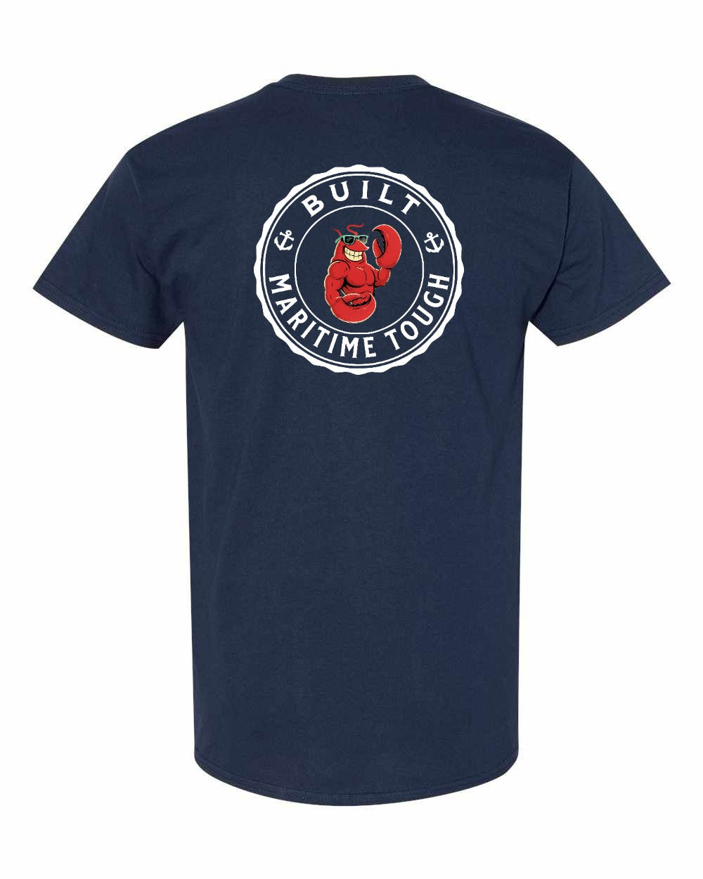Built Maritime Tough Lobster Left Chest & Back Men's Tee