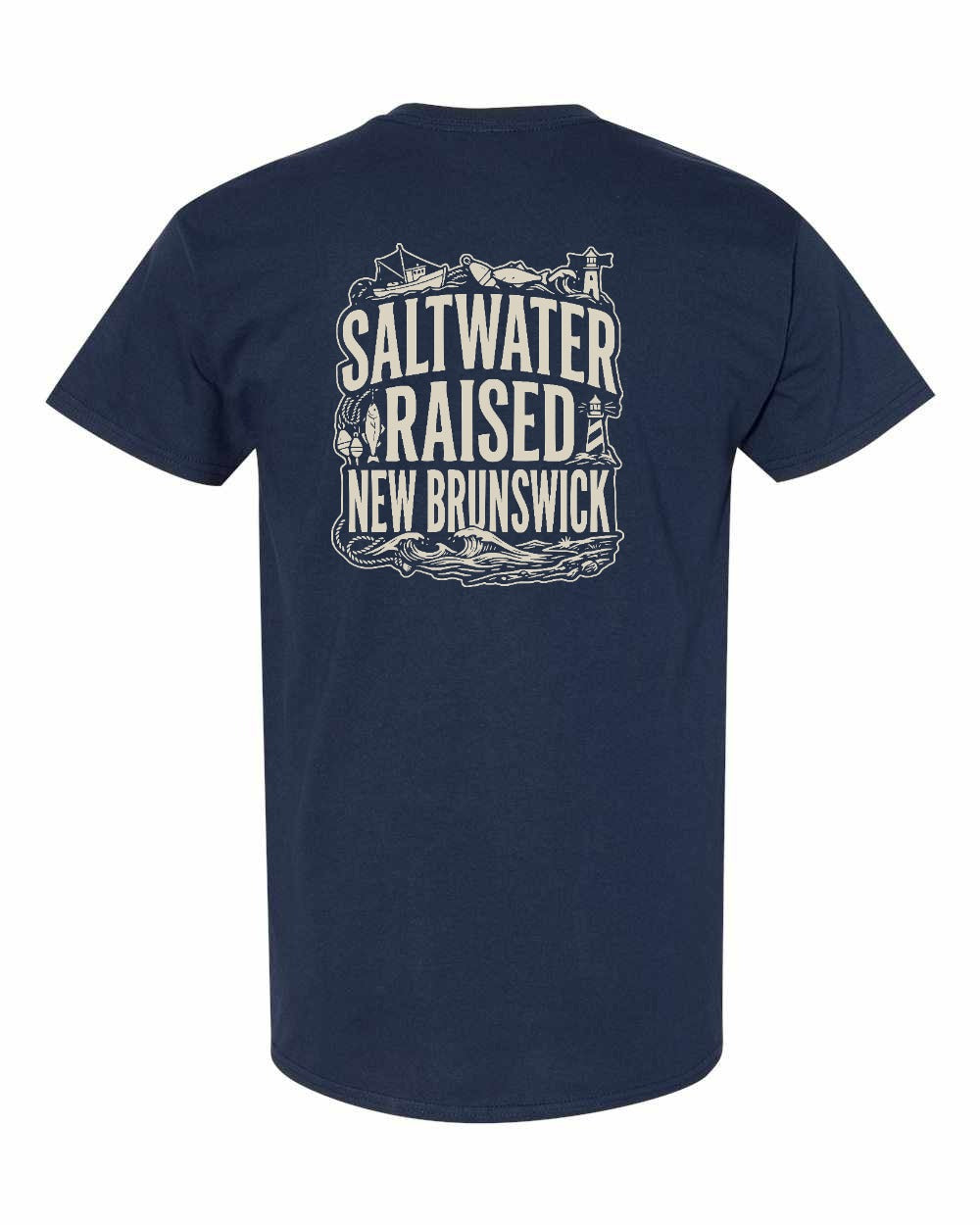 NB Saltwater Raised Folk Left Chest and Back Men's Tee