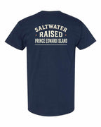 PEI Saltwater Raised Sign Left Chest and Back Men's Tee