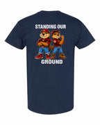 Standing Our Ground Left Chest and Back Men's Tee in Navy - back