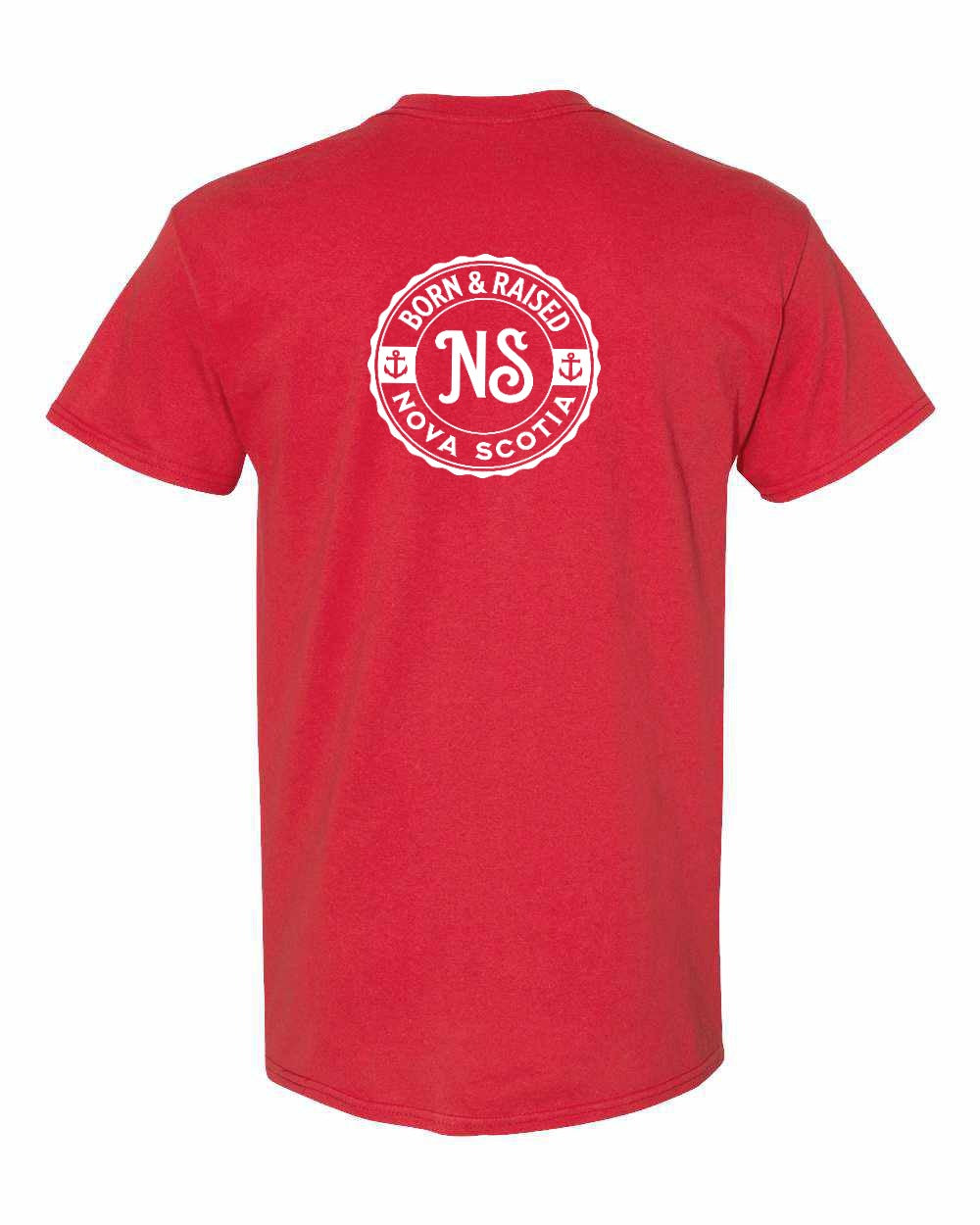 Born & Raised NS Left Chest and Back Men's tee