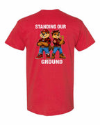 Standing Our Ground Left Chest and Back Men's Tee in Red - back