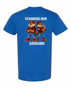 Standing Our Ground Left Chest and Back Men's Tee in Royal - back