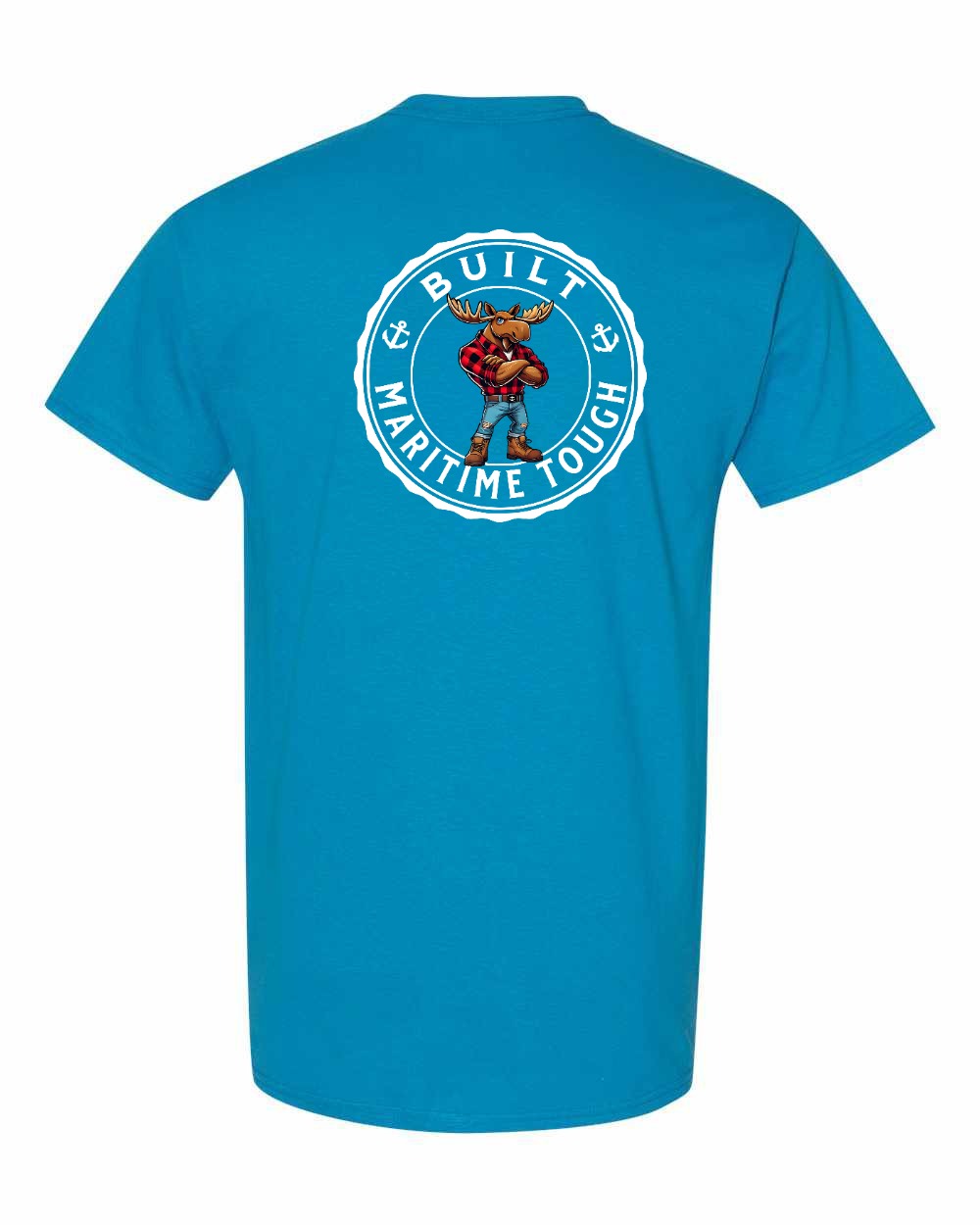 Built Maritime Tough Moose Left Chest & Back Men's Tee