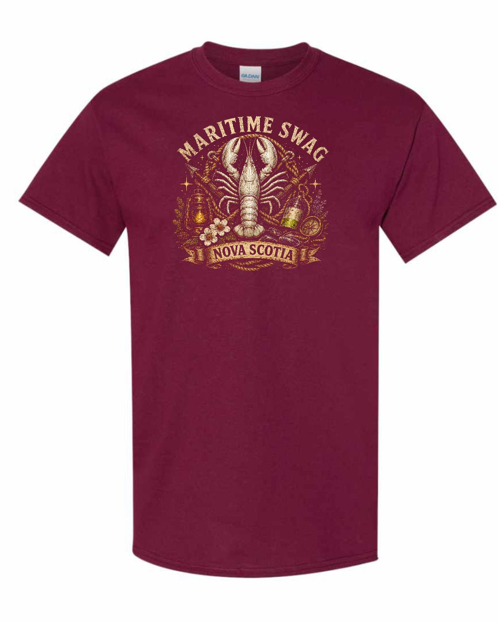 Maritime Swag Lobster Final Men's Tee in Maroon