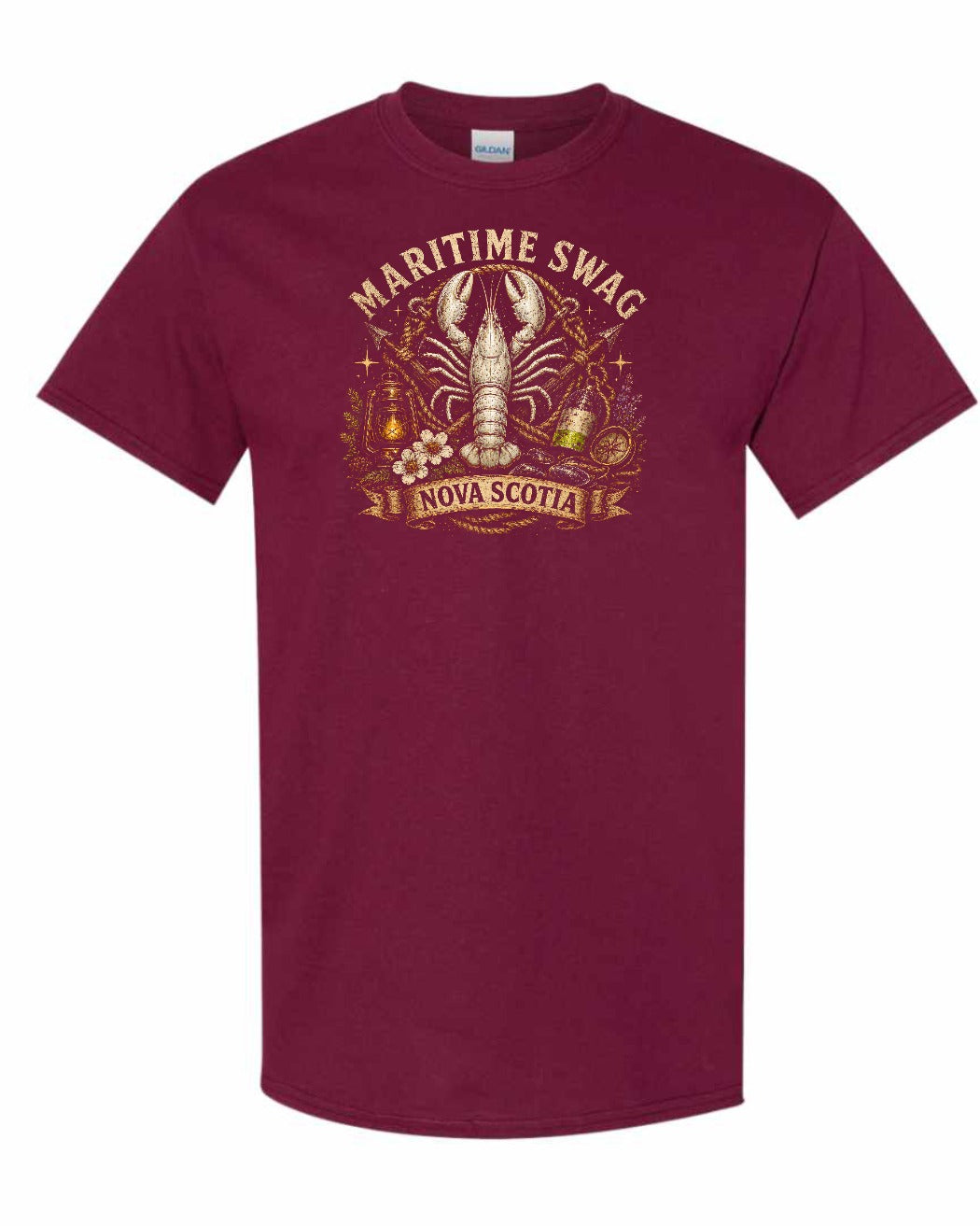 Maritime Swag Lobster Final Men's Tee in Maroon