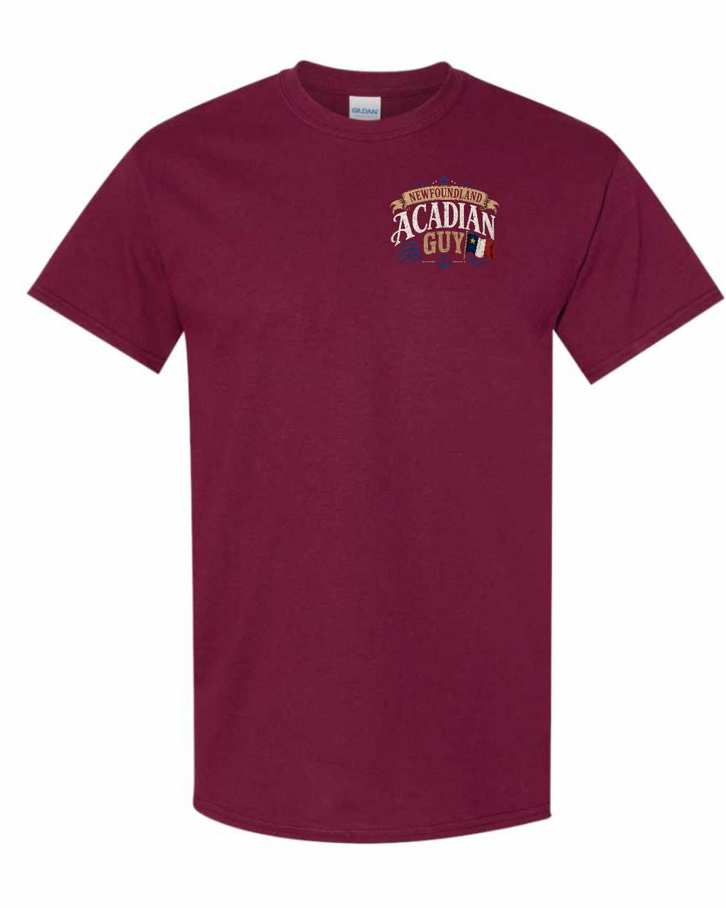 Newfoundland Guy Left Chest Men's Tee in Maroon