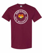 Born and Raised Nb Heart Flag 1 Men's Tee in Maroon