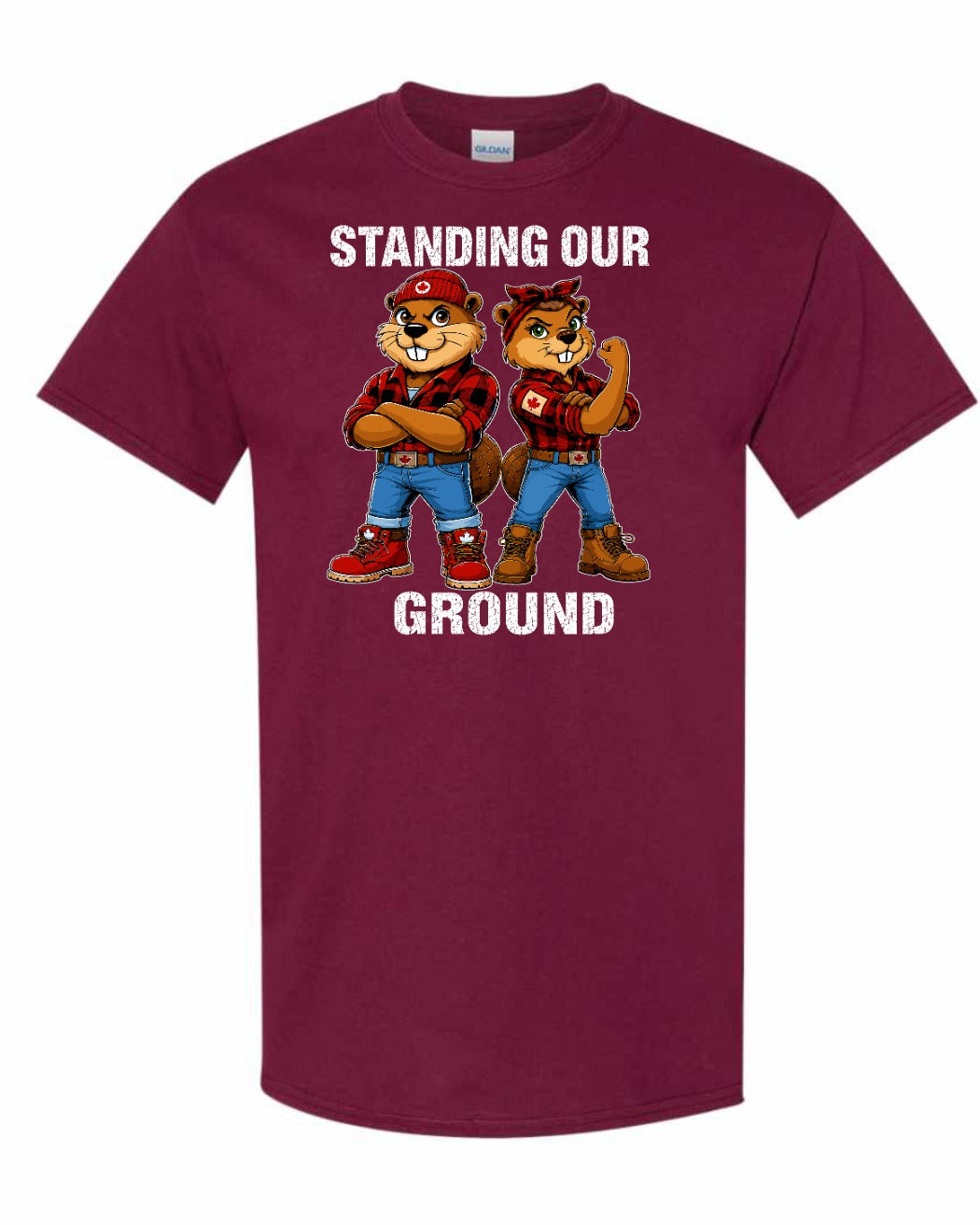 Standing Our Ground Full Front Men's Tee in Maroon