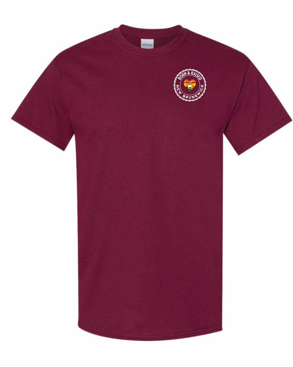 Born and Raised NB Heart Flag Left Chest & Back Men's Tee