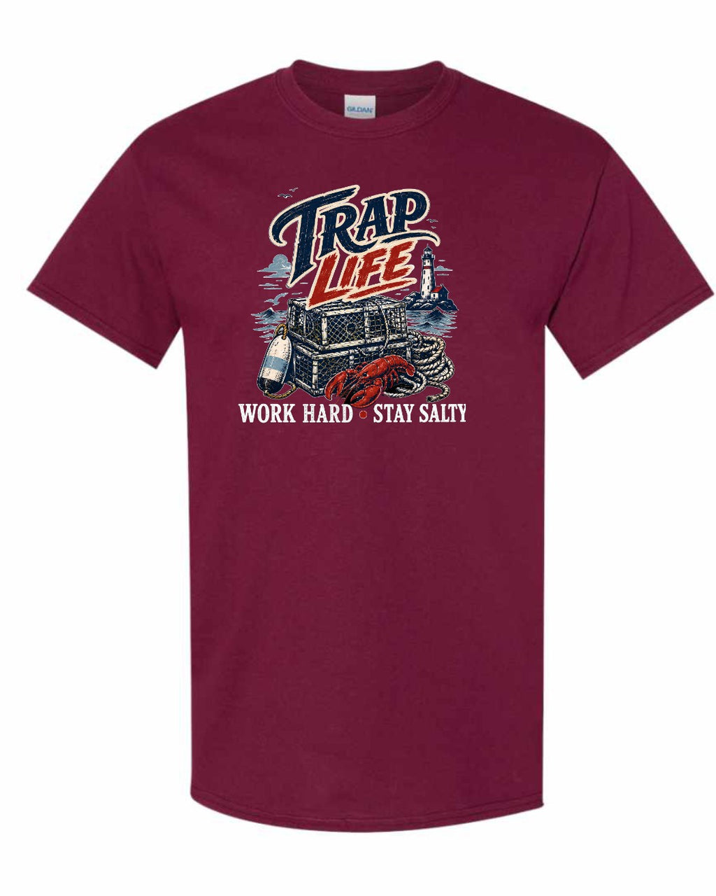 Trap Life Men's Tee in Maroon