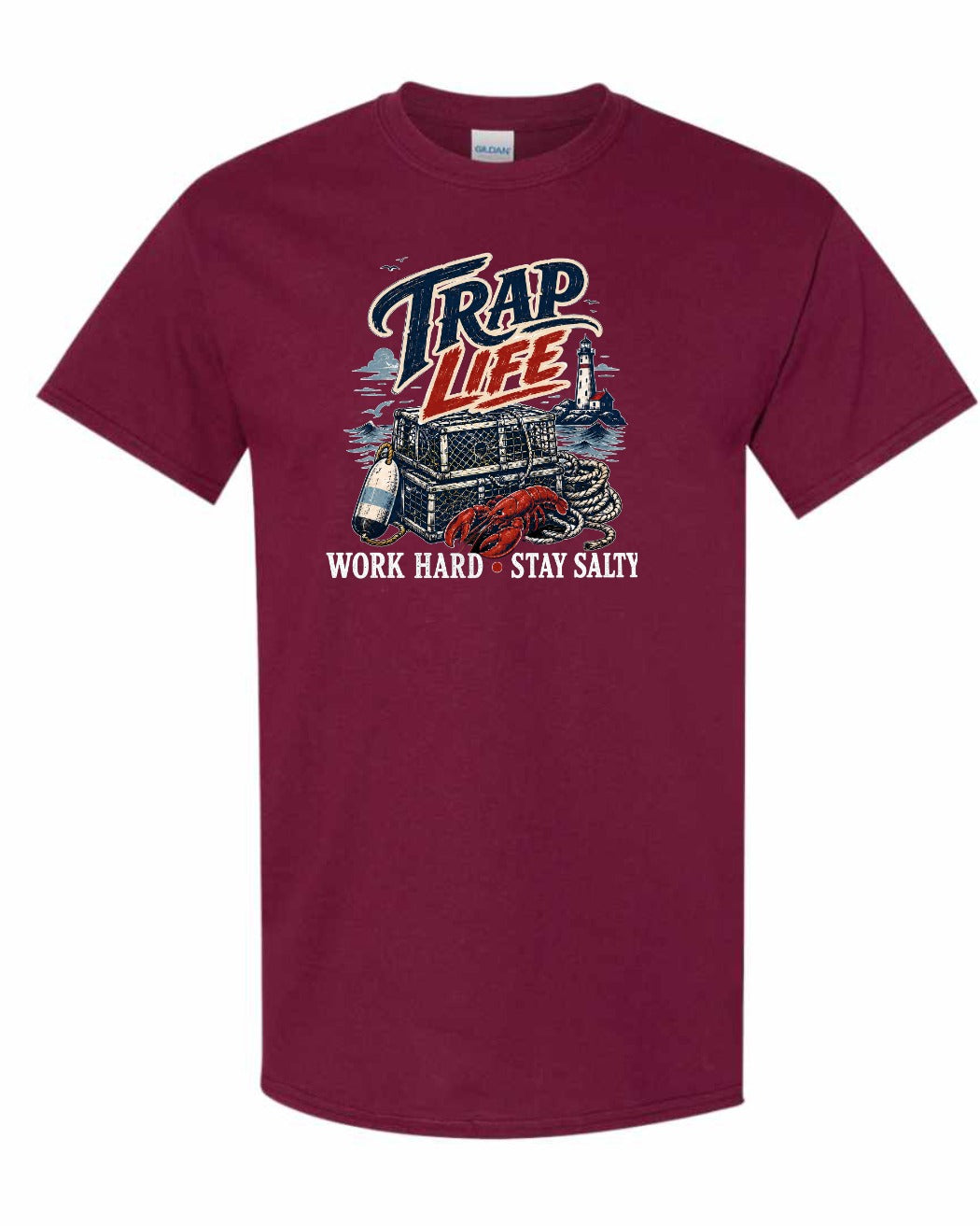 Trap Life Men's Tee in Maroon