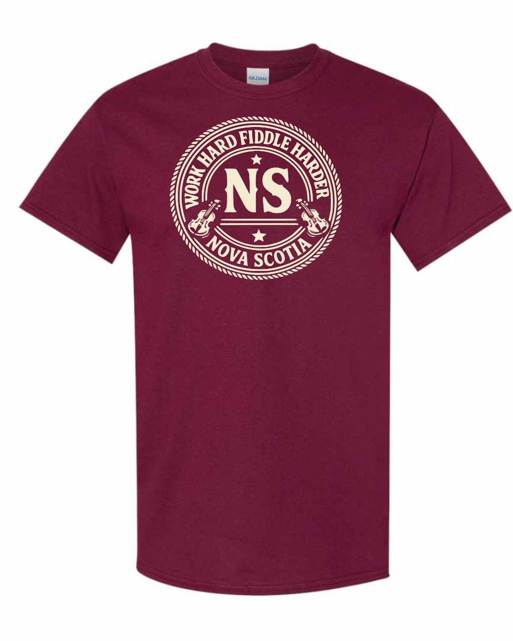 Work Hard Ns Men's Tee in Maroon