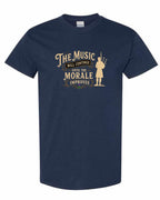 Muisic Will Continue Bagpipes Men's Tee in Navy