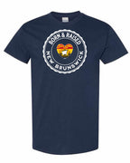 Born and Raised Nb Heart Flag 1 Men's Tee in Navy