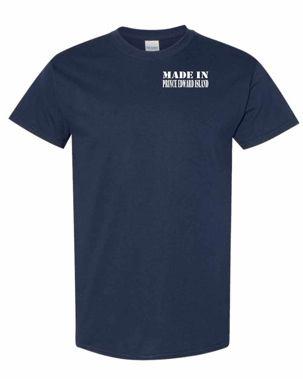Made in PEI (White Lettering) Left Chest Men's Tee