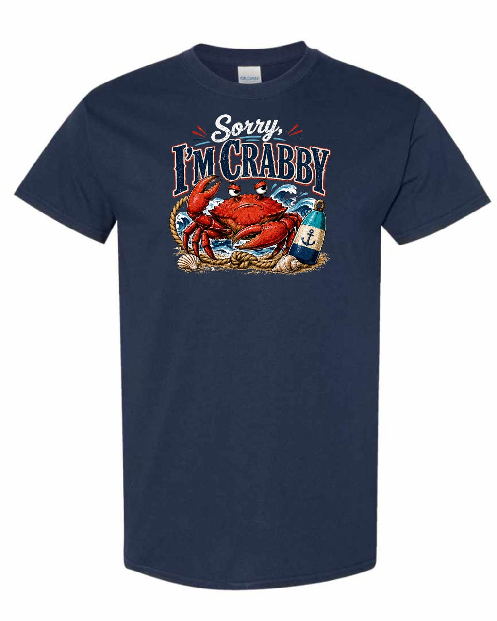 Sorry Im Crabby Men's Tee in Navy