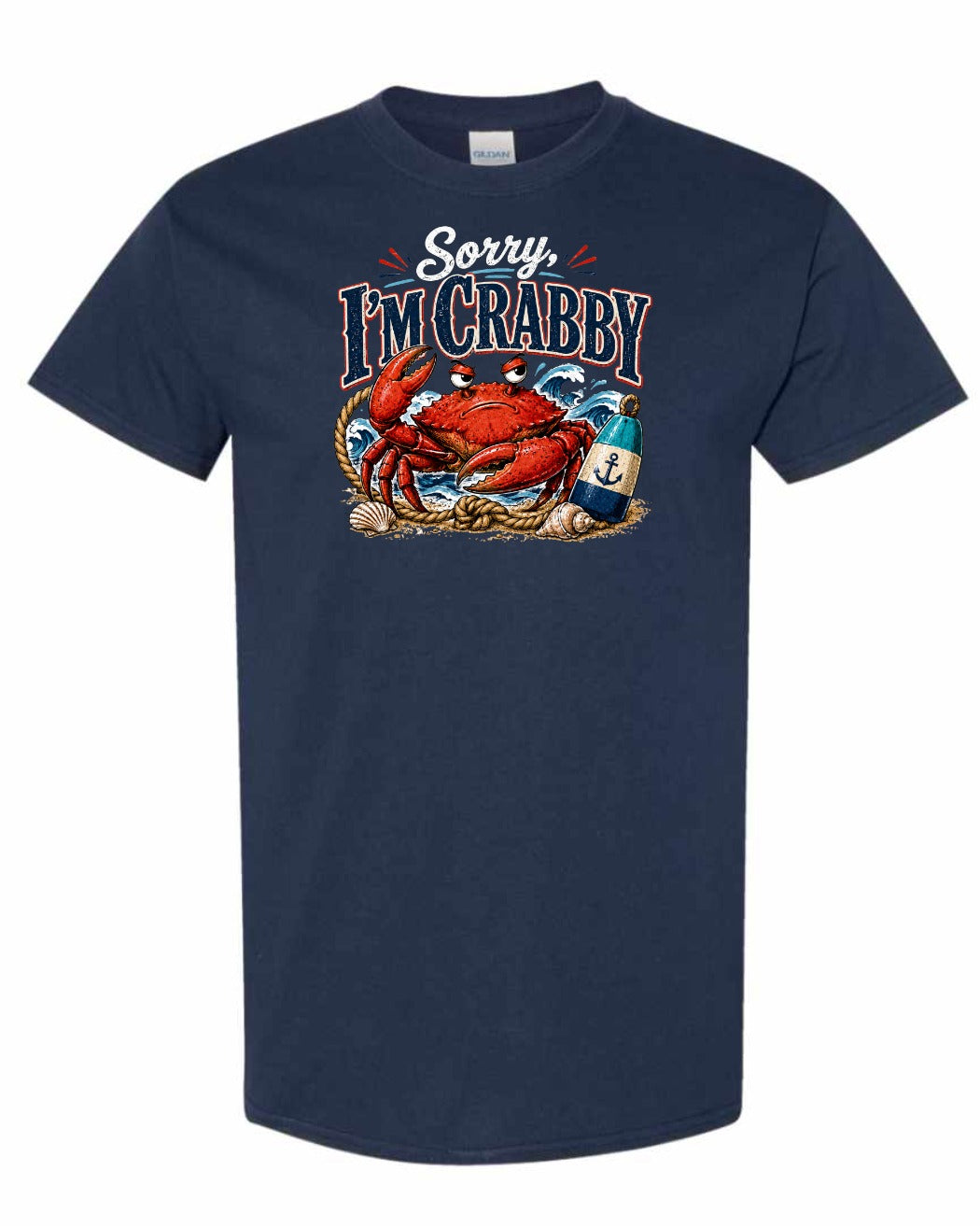 Sorry Im Crabby Men's Tee in Navy