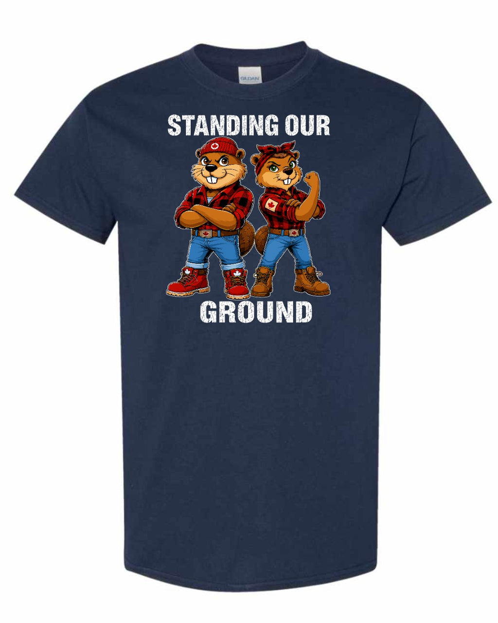 Standing Our Ground Full Front Men's Tee in Navy