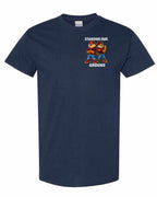 Standing Our Ground Left Chest and Back Men's Tee in Navy