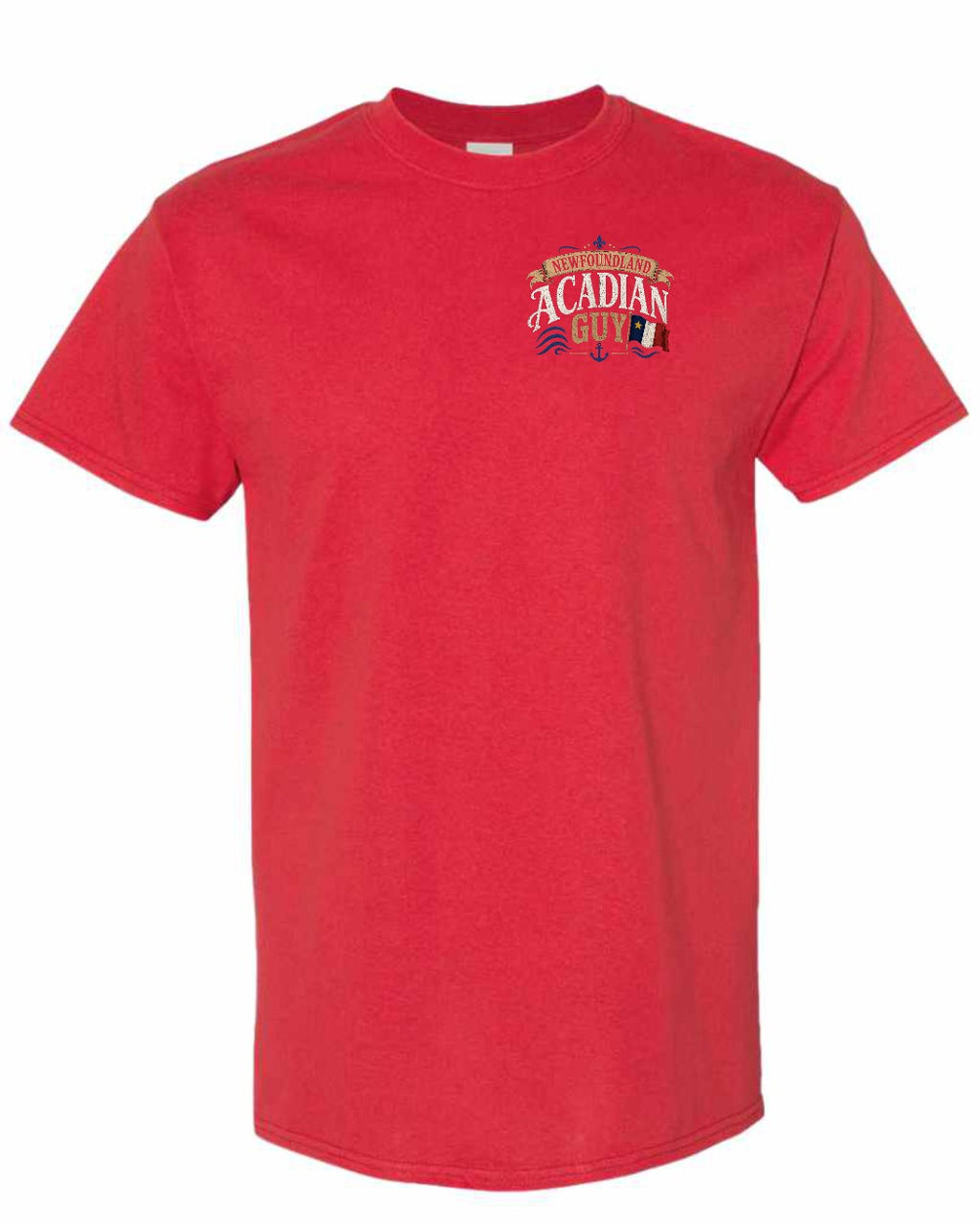 Newfoundland Guy Left Chest Men's Tee in Red